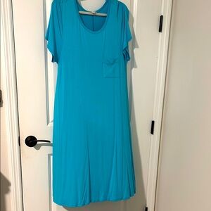 Vibrant Blue Short Sleeve Dress
